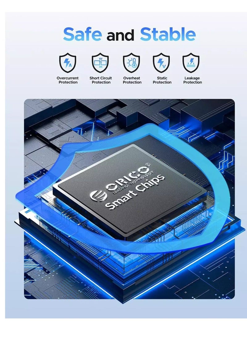 Orico 2.5 inch External Hard Drive Enclosure USB 3.0 to SATA III for 7mm and 9.5mm SATA HDD SSD Tool Free [UASP Supported] Black (25PW1-U3) - Image 5